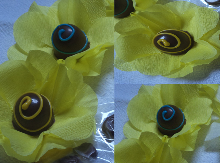 bombons colocados em forminhas