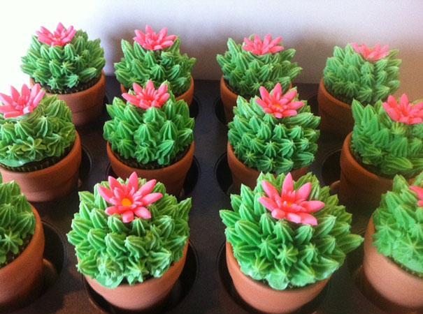 decorar cupcakes cactus