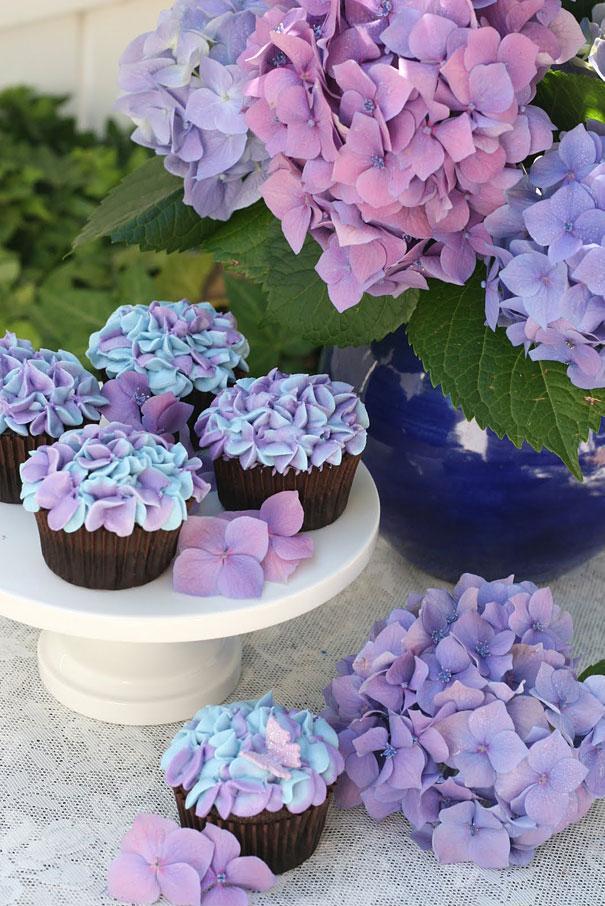 decorar cupcakes hortênsia
