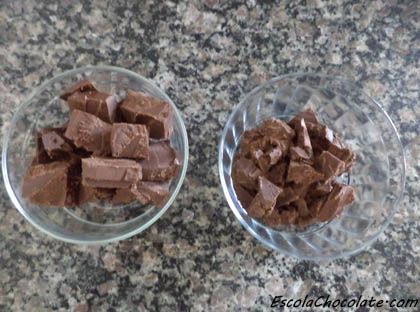 dividir o chocolate em duas partes
