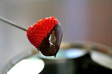 Fondue de chocolate com conhaque