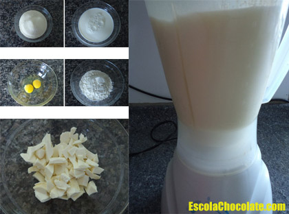 ingredientedes do pudim no liquidificador