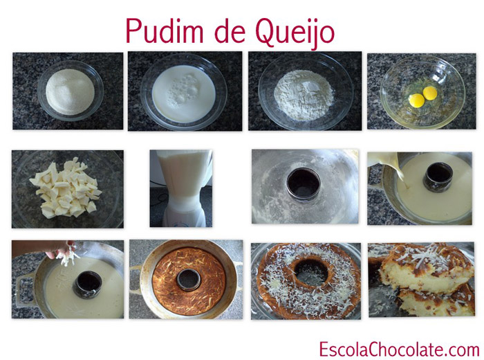 passo a passo receita de pudim de queijo