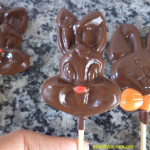 Receita de pirulito de chocolate em formato de coelhinho