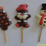 Pirulitos natalinos de chocolate