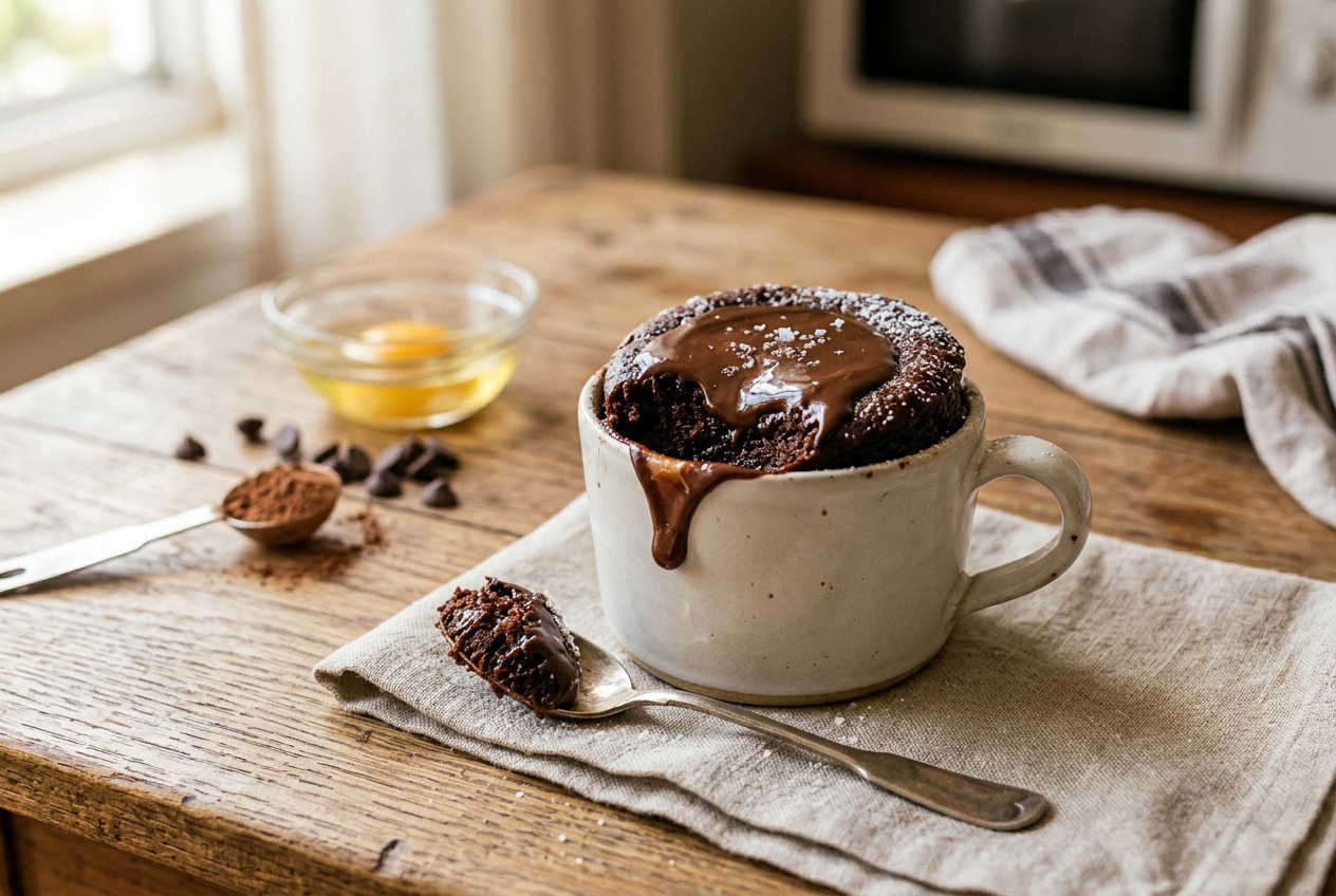 Bolo de caneca de chocolate (feito no micro-ondas)
