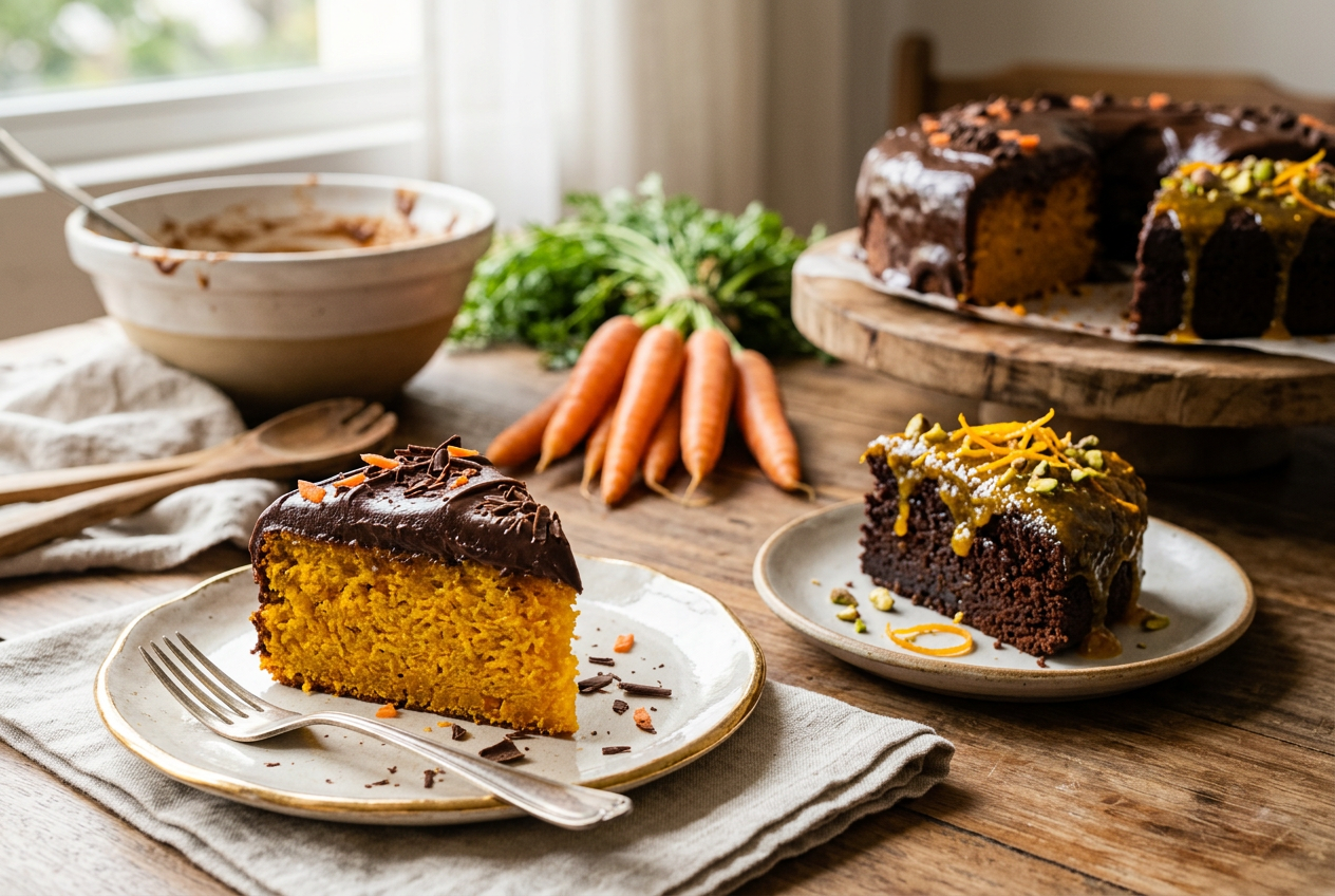 Receita de bolo de chocolate com calda de laranja