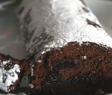Rocambole de chocolate saboroso