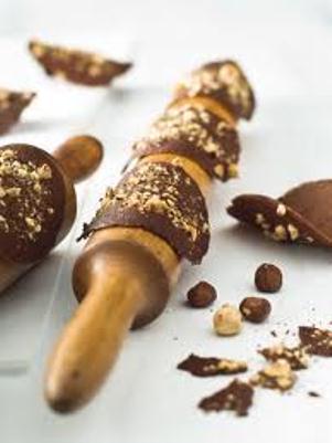 telhas de chocolate e rolo