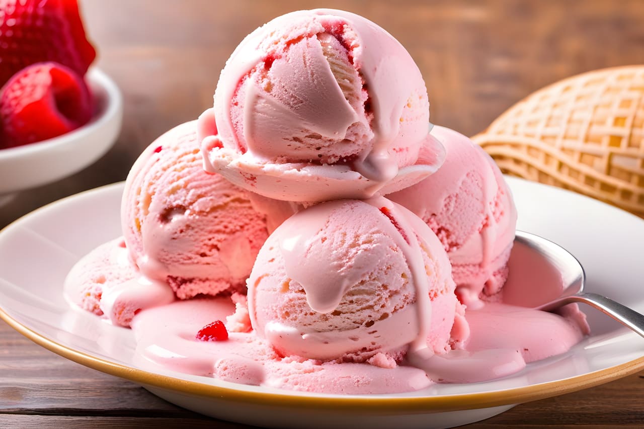 sorvete de iogurte de morango
